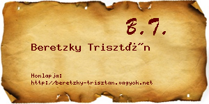 Beretzky Trisztán névjegykártya